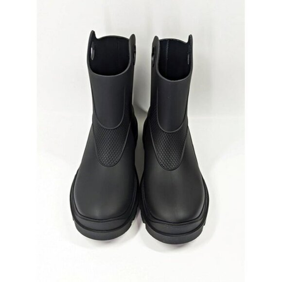 Moncler Women's Misty Black Round Toe Embossed Logo Rain Boots Size 41 MSRP $555 - Picture 7 of 12